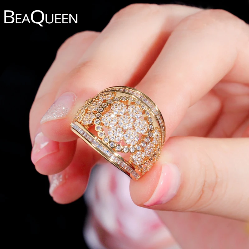 BeaQueen круглые кубические циркониевые камни с микрозакрепкой в форме цветка
