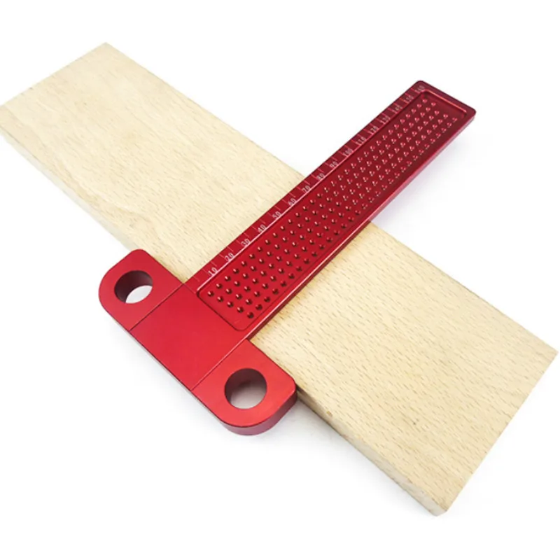 Woodworking Scribe 260mm T-type Ruler Hole Scribing Gauge Aluminum Crossed Feet Woodworking Crossed-out Tool Measuring Tool