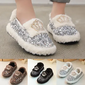 

Toddler Infant Kids Baby Girls Fashion Casual Bling Princess Crown Cotton Shoes Modis Casual Kids shoes Sapato Infantil for girl