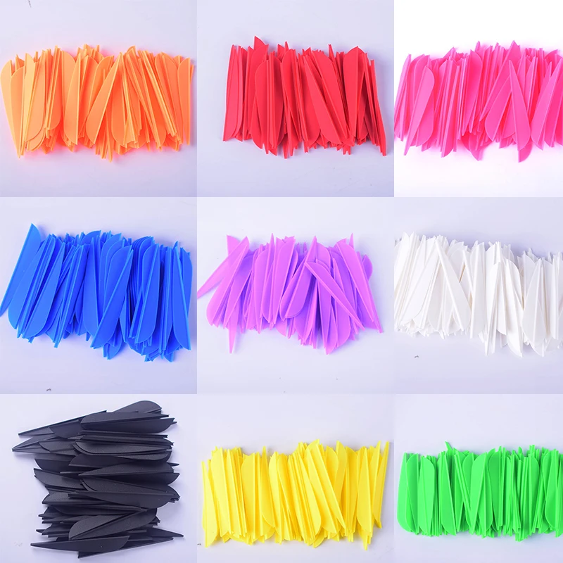 50pcs Archery Feather Fletching Arrows Vanes 3Inch Rubber Feather Fletching Cut For DIY Archery Accessory