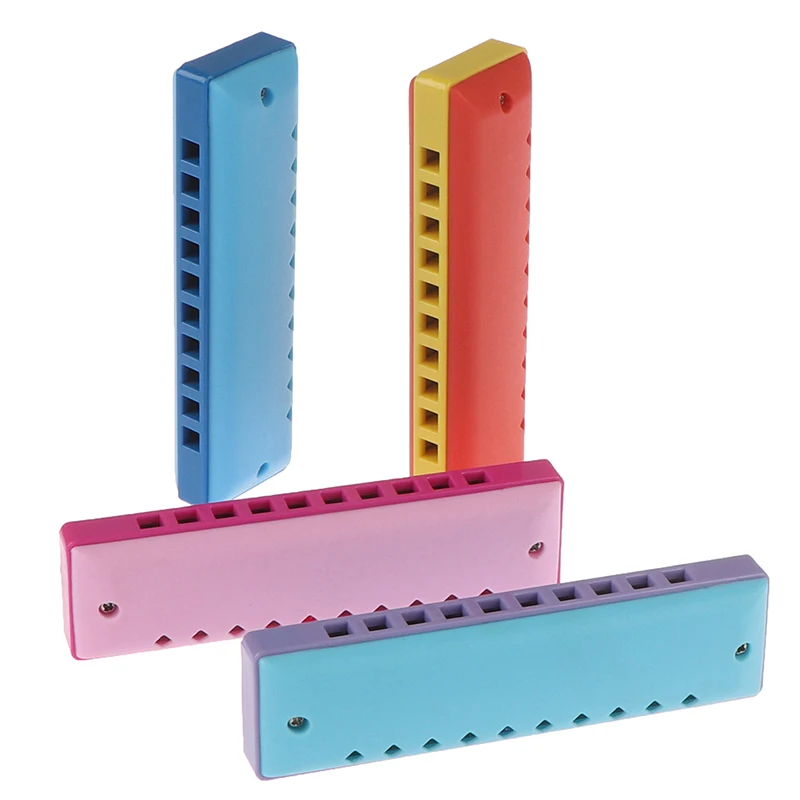 Двухцветная 10 отверстий пластиковая гармоника Губная гармошка головоломка игрушка для раннего развития для детей