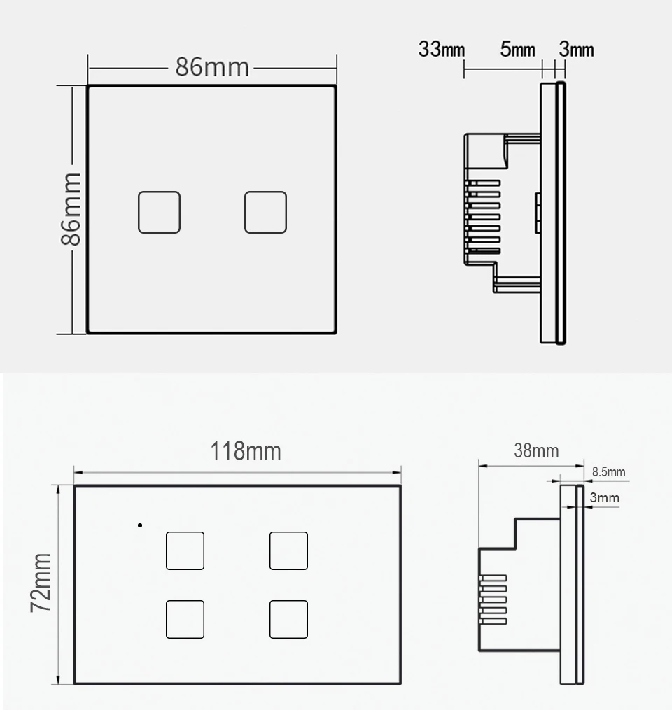 Pаспродажа Умный wifi 4 банда 2 позиционный переключатель новый дизайн белое Хрустальное стекло 4 банды беспроводной телефон приложение дистанционное уп...