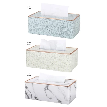 

Marble Ice Crack Pattern Leather Large Drawer Box Hotel Office Home Tissue Box Rectangular Leather Tissue Box Cover Holder