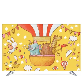 

Custom 19" - 80" 22 inch 75 inch Decorative Hood Cover for Screen LCD TV PC Cartoon Elephant Bear Hare Balloon Waterproof Yellow