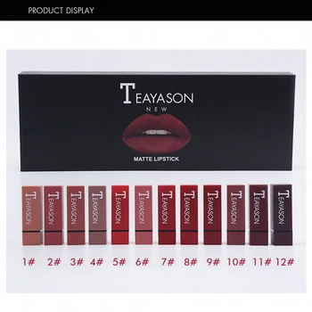 

12pcs Lipstick Box Set Square Tube Sexy Lipstick Matt Effect Box Set