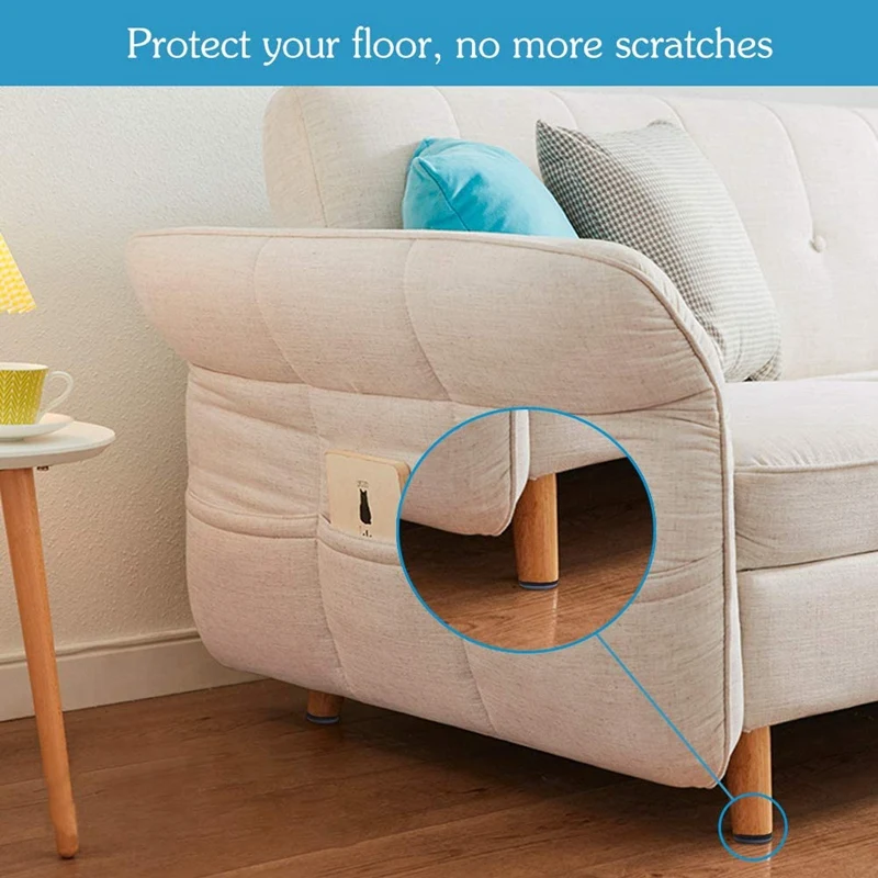 가구 글라이더 PTFE 타일 나무 바닥용 나사 바닥 보호대가있는 쉬운 이동 슬라이더, 48 개 (원형 25Mm)