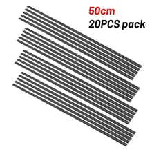Baguettes de soudage 5mm x 50cm, 20/40 pièces, fil de soudure PP de forme plate noir pour le soudage, accessoires d'équipement