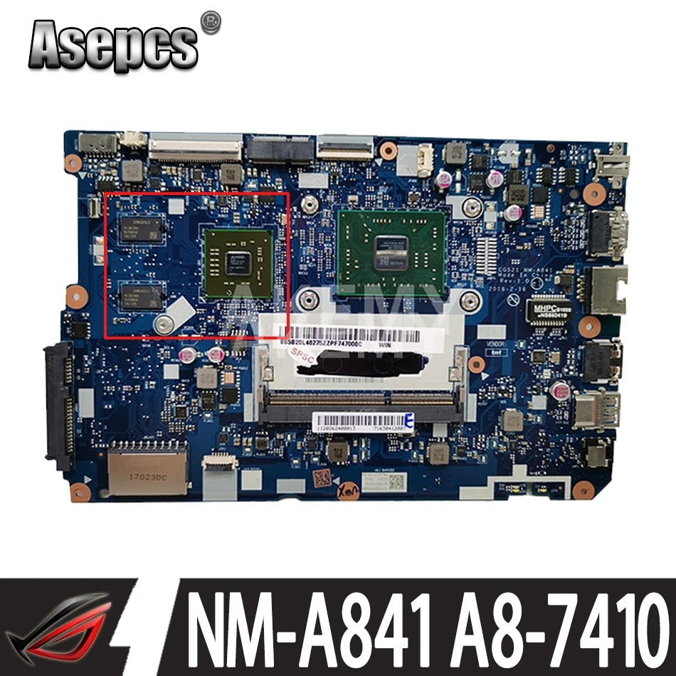 NM-A841 подходит для Lenovo 110-15ACL ноутбук материнская плата 5B20L46267 5B20L46302 процессор A8-7410