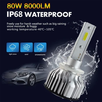 

LED Fog Light Car Led Headlight High Power LED Headlight Bulbs Lighting Assembly X8 880 8000LM Super Bright