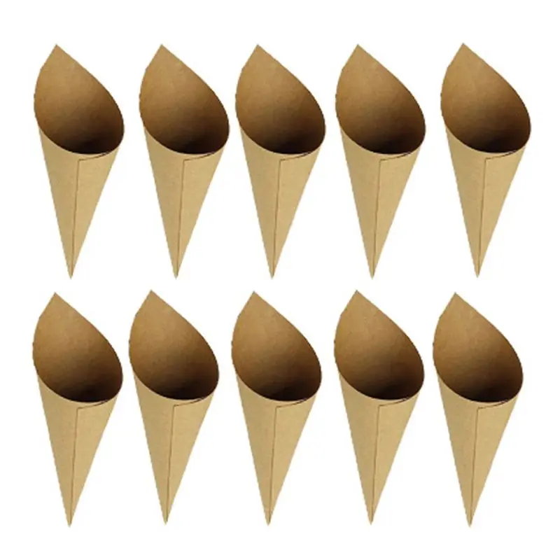 

100pcs Creative Vintage kraft Paper cylinder Confetti Cones Wedding Party Decor