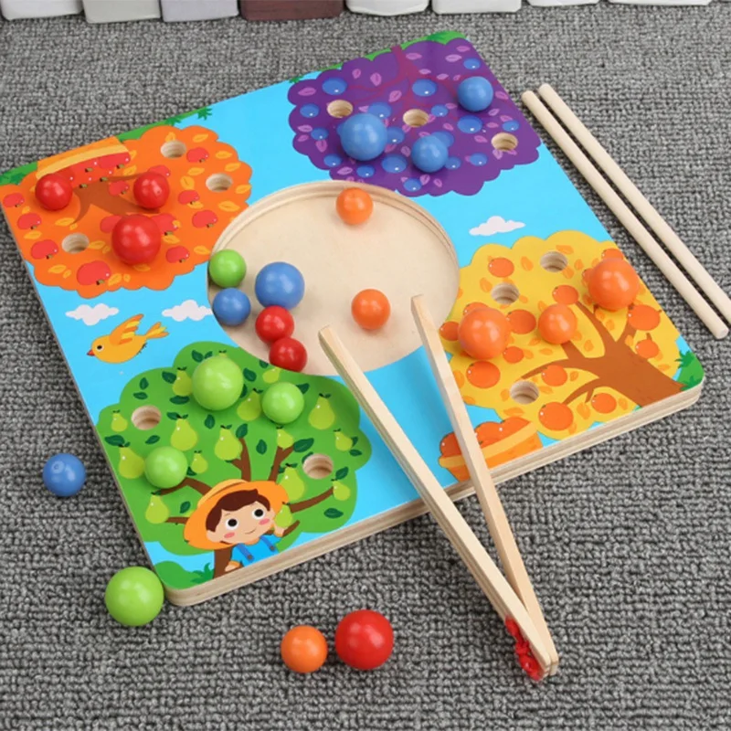 Детские игрушки, деревянные игрушки, клипсы, бусины, сочетающиеся цвета, обучающая головоломка, математическая игра, Детские Ранние развивающие игрушки для детей