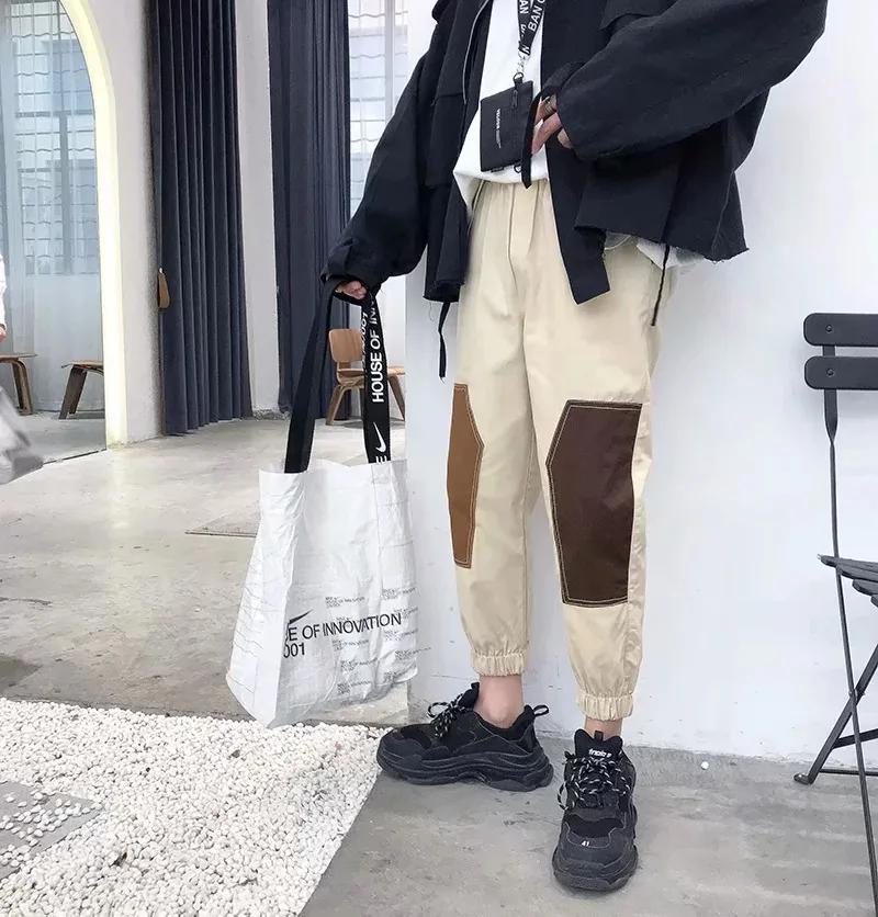 

Spring And Summer New 9-point Sports Pants Color Matching Legging Casual Small Foot Harun Overalls