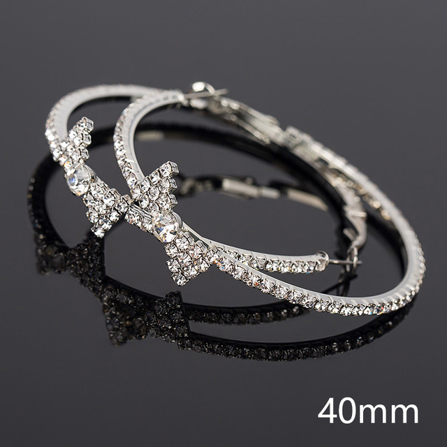 Fashion Oversize Circle Hoop Earrings for Women Girl New Geometric Crystal Round Earring Brincos Party Jewelry Gift