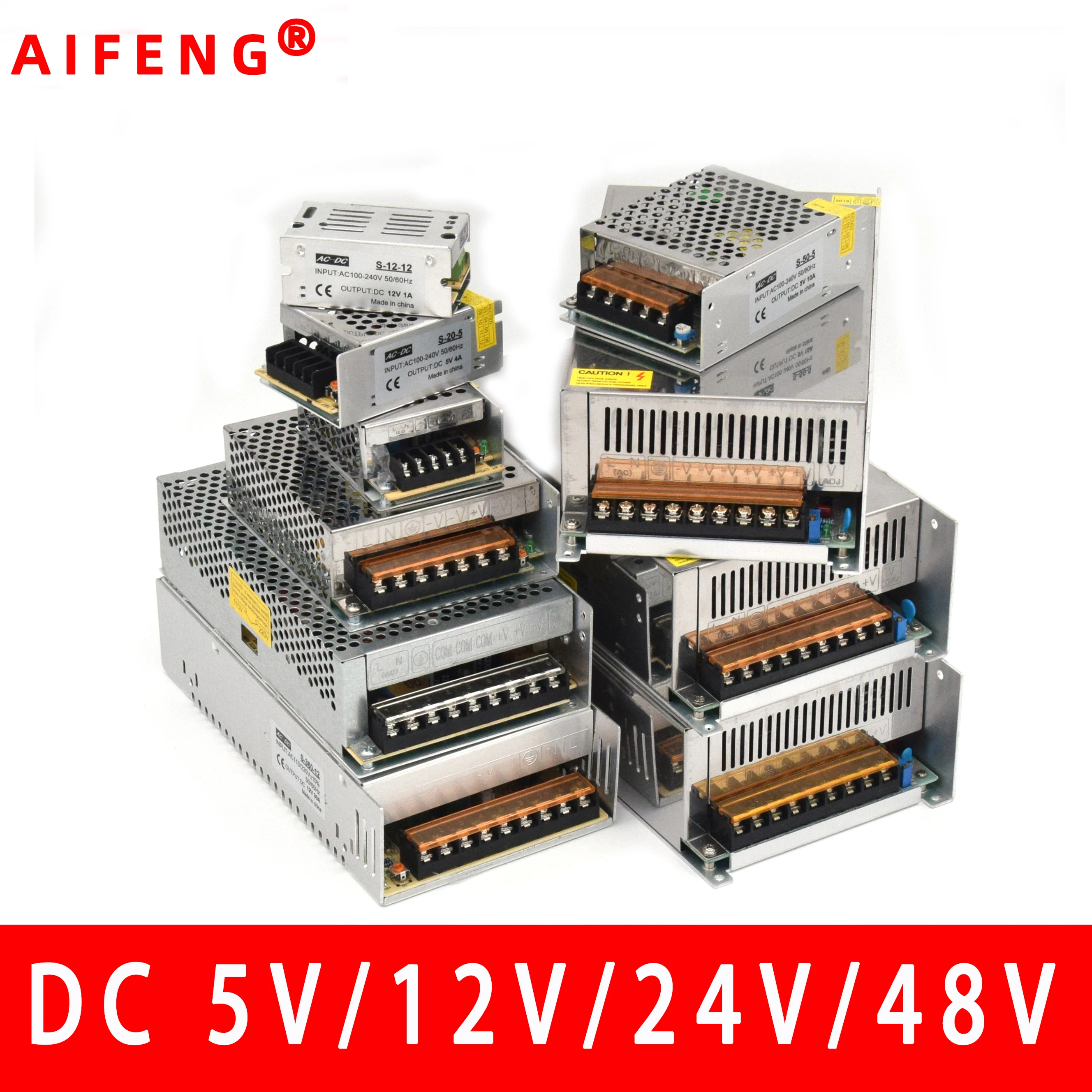 AIFENG импульсный источник питания 110V/ 220V 5V 12V 24V 48V светодиодный электропитания