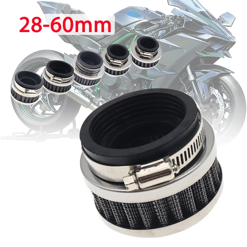 28mm-60mm Universal de acero inoxidable anillo limpiador de filtro de aire para moto para 50cc-250cc motocicleta ATV Pit de la bici de la suciedad ir Kart Scooter