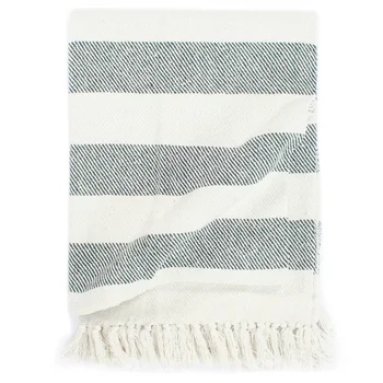 

Throw cotton stripes 220x250 cm dark green for Beds Solid Color Bed spread Soft Blanket On the Sofa Warm Throw Blanket