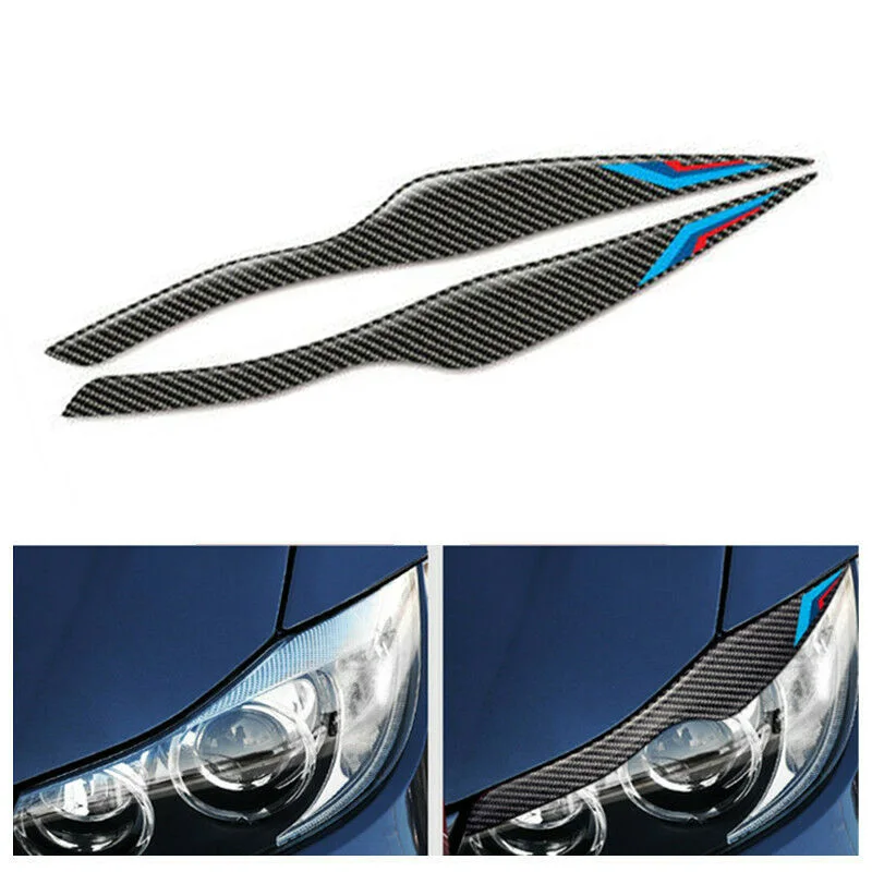 

Carbon Fiber Headlight Cover Eyebrows Trim Stickers For BMW 3 Series E90 E92 E93
