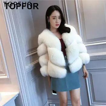 

TOPFUR Women Slim Short Fur Coat Fashion 2019 New Winter Natural Fox Fur Jacket Luxury Customize Real Fox Fur Jackets