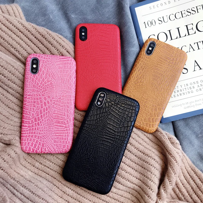 Ультратонкий кожаный чехол для телефона с крокодиловым принтом Iphone 11 Pro X XS Max XR 7 8