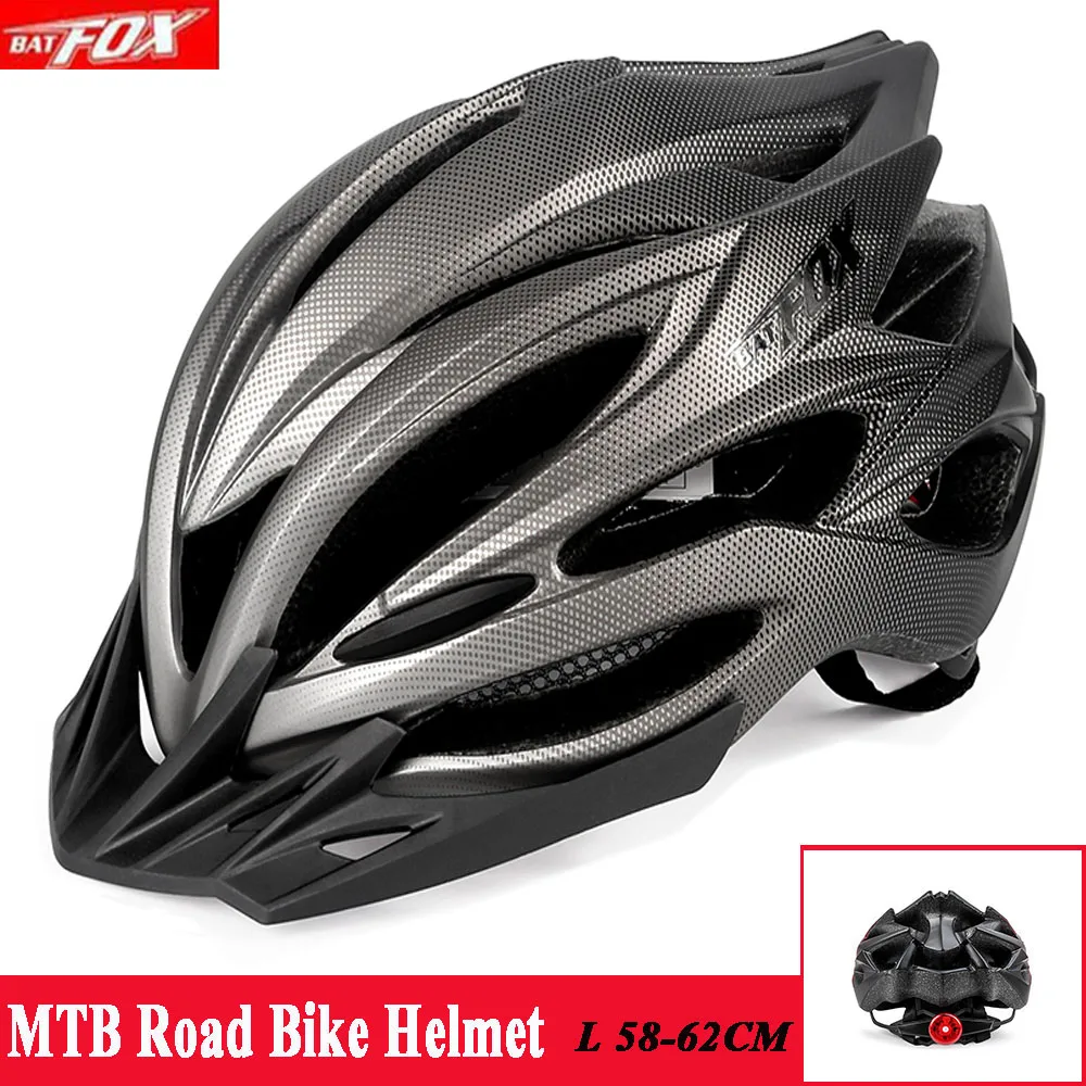 

BATFOX Cycling Helmet MTB Ultralight Road Mountain Bike Helmet With LED Taillight Man casco Sport Safe Gear