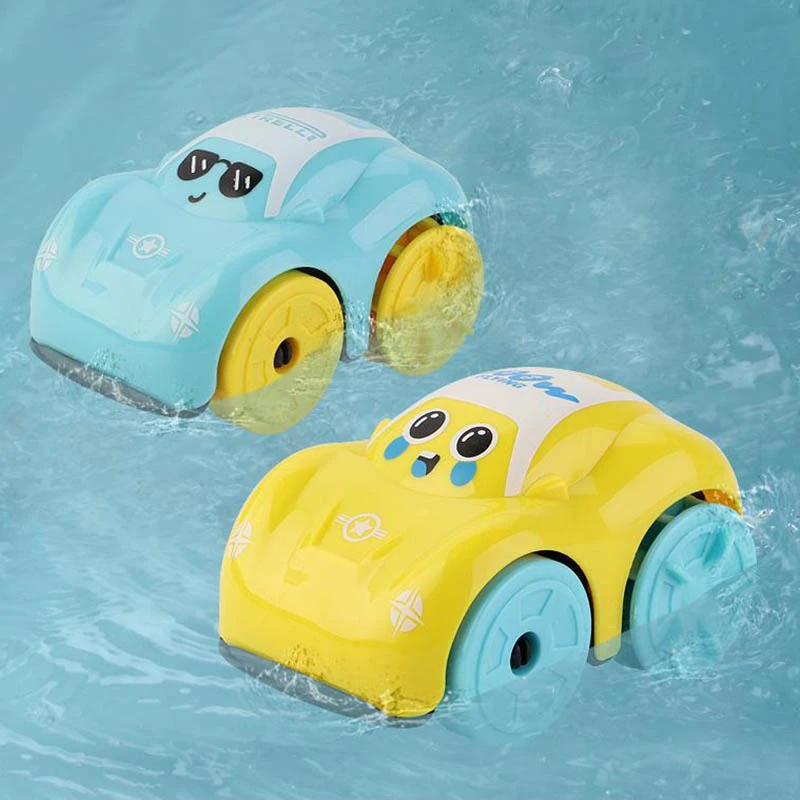 Children Bath Water Playing Toys ABS Clockwork Car Cartoon Vehicle Baby Bath Toy Kids Gift Amphibious Cars Bathroom Floating Toy Baby & Toddler Toys hot