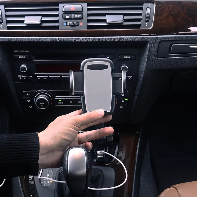 Портативный автомобильный держатель для телефона автомобильное зарядное устройство двойной USB порт кронштейн вентиляционное отверстие крепление прикуриватель подставка автомобильные аксессуары Орнамент