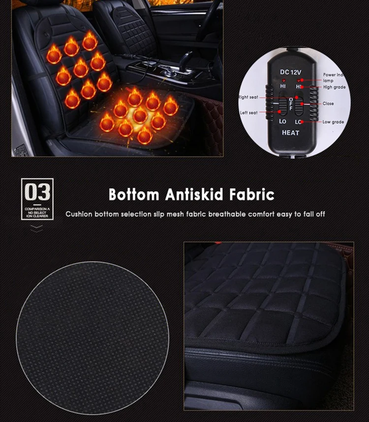 12V Heated Car Seat Cushion Cover Auto Heating Heater Warmer Pad for Winter Car Accessories Heated Seat Cushion