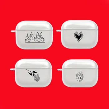 

Clear Earphone Charging Box Cover Bag for Apple AirPods Pro Wireless Soft Headset Protective Case Flame Blaze Power Torch