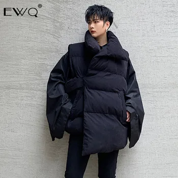

EWQ / Men's Clothing 2019 Autumn Witner Fashion Niche Vests Asymmetry Loose Big Size Irregular Cotton Vests For Men Women 9Y170