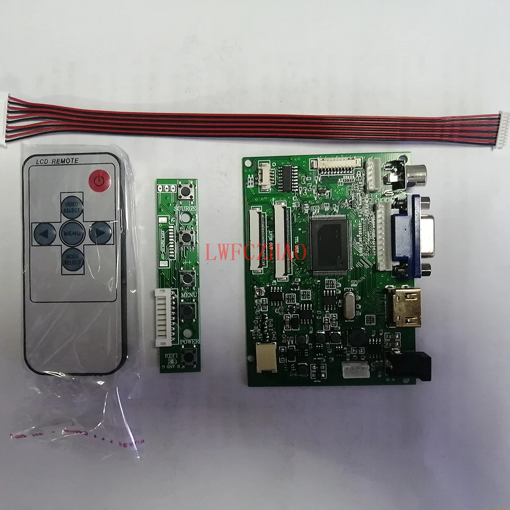 Kit de Monitor Hdmi Mais Vga Mais Placa de Controle 2av Display de Substituição Tela Lcd Tft de 640x480 Polegadas At050tn22 Novo Painéis e LCDs p/ tablet - Imagem 4