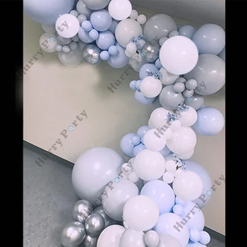 

112Pcs Birthday Party Balloons Garland Macaron Blue White Latex Ballon Arch For Wedding Decors Baby Shower Party Decoration Glob