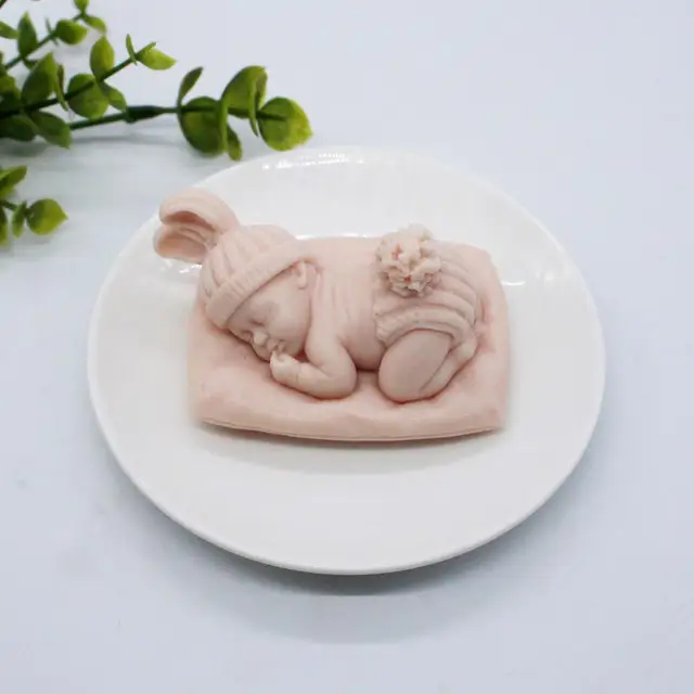 3D Baby Silicone Mold Sugar Mold Chocolate Mold Fondant Cake Decorating Tool Cute DIY Sleeping Baby Shower Making Candy Mould 3