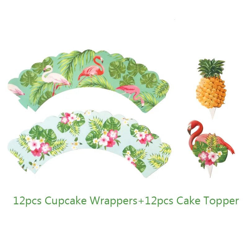 cake decor Joy-EnlifeTop вечерние баннеры одноразовая салфетка для посуды принадлежности для дня рождения тропические Алоха пальмовые воздушные шары с листьями Фламинго Декор - Цвет: cake decor