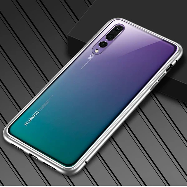 Silver Магнитный адсорбционный металлический чехол для huawei honor 8x P30 20 10 Pro lite Nova 3 4 Y7 Y9 honor 10 20 mate 10 20 lite pro Магнитный чехол - Цвет: Silver
