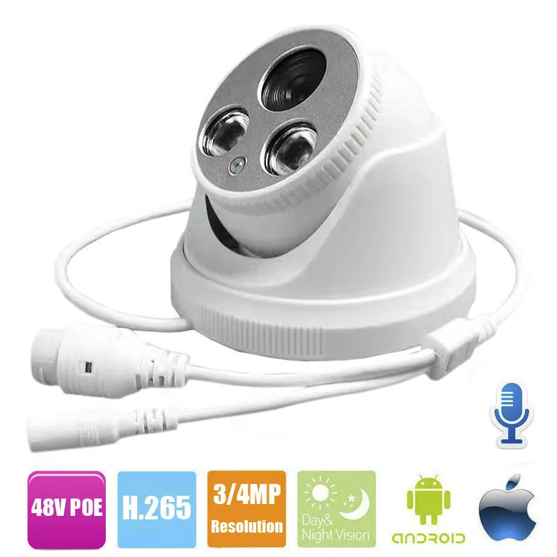 Ip камера 1080P Onvif HD 2MP 4MP POE с Аудио pick Up купольная видеонаблюдения CCTV IP сетевая