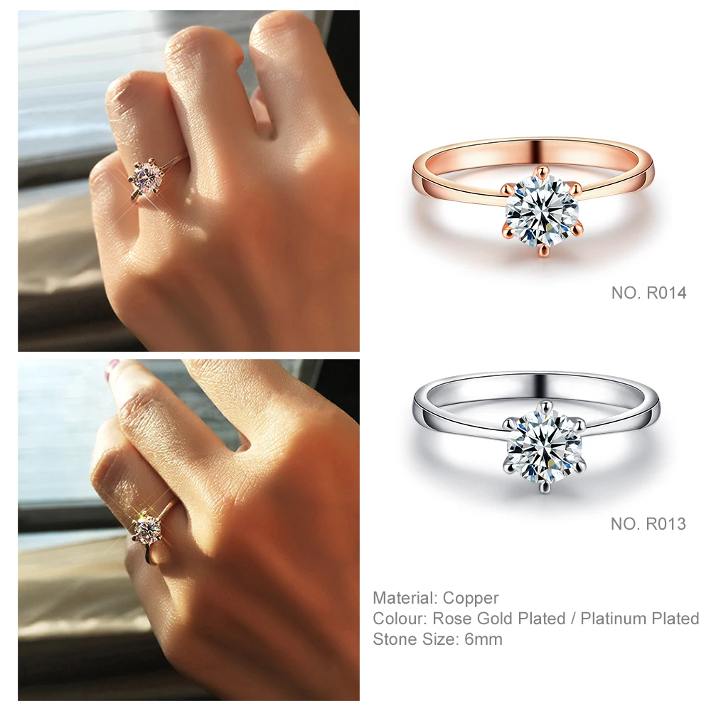 Engagement/Wedding Finger Rings For Women Austrian Cubic Zirconia Rose Gold Color Fashion Brand Jewelry For Women R239 wedding rings finger rings womens ring jewelry rings ring jewelry