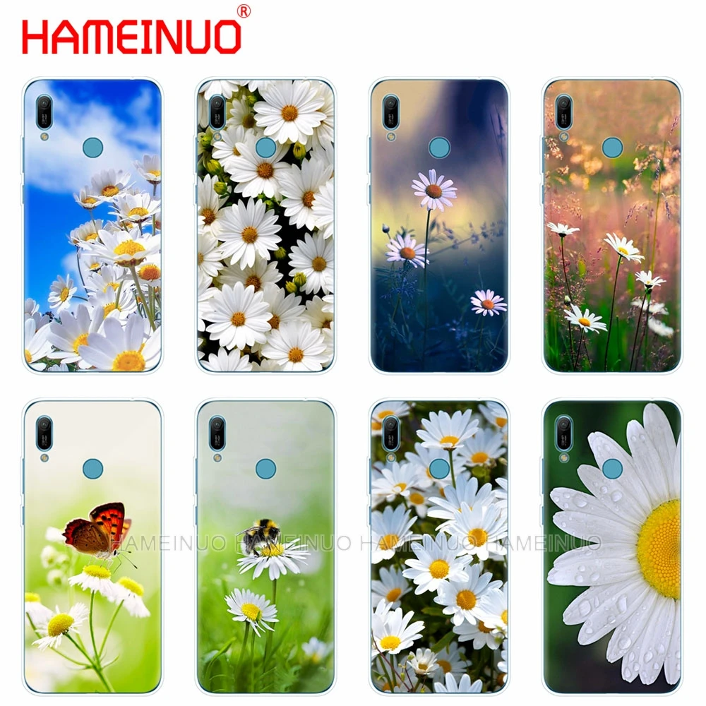 silicon phone cover case for huawei Y5 Y6 Y7 Y9 PRO PRIME 2019 honor 8s 8a 20 LITE 10i view V20 Daisies Background | Мобильные