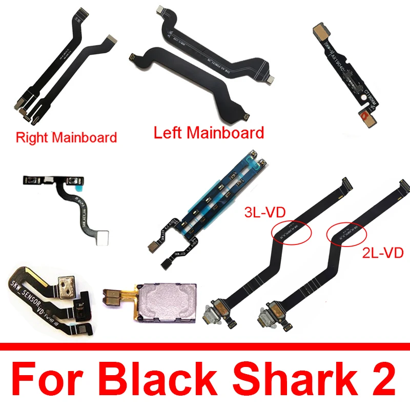 Volume Di Alimentazione E Cavo Flessibile Della Scheda Madre Per Xiaomi Black Shark 2 Pro Skw-H0 Caricabatterie Scheda Usb Flash Light Prossimità Auri