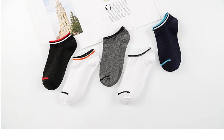 Summer Hot Selling Solid Color Cotton MEN'S Ankle Socks Short Sweat Absorbing Deodorizing Low Top Men's Short Socks Thin Manufac