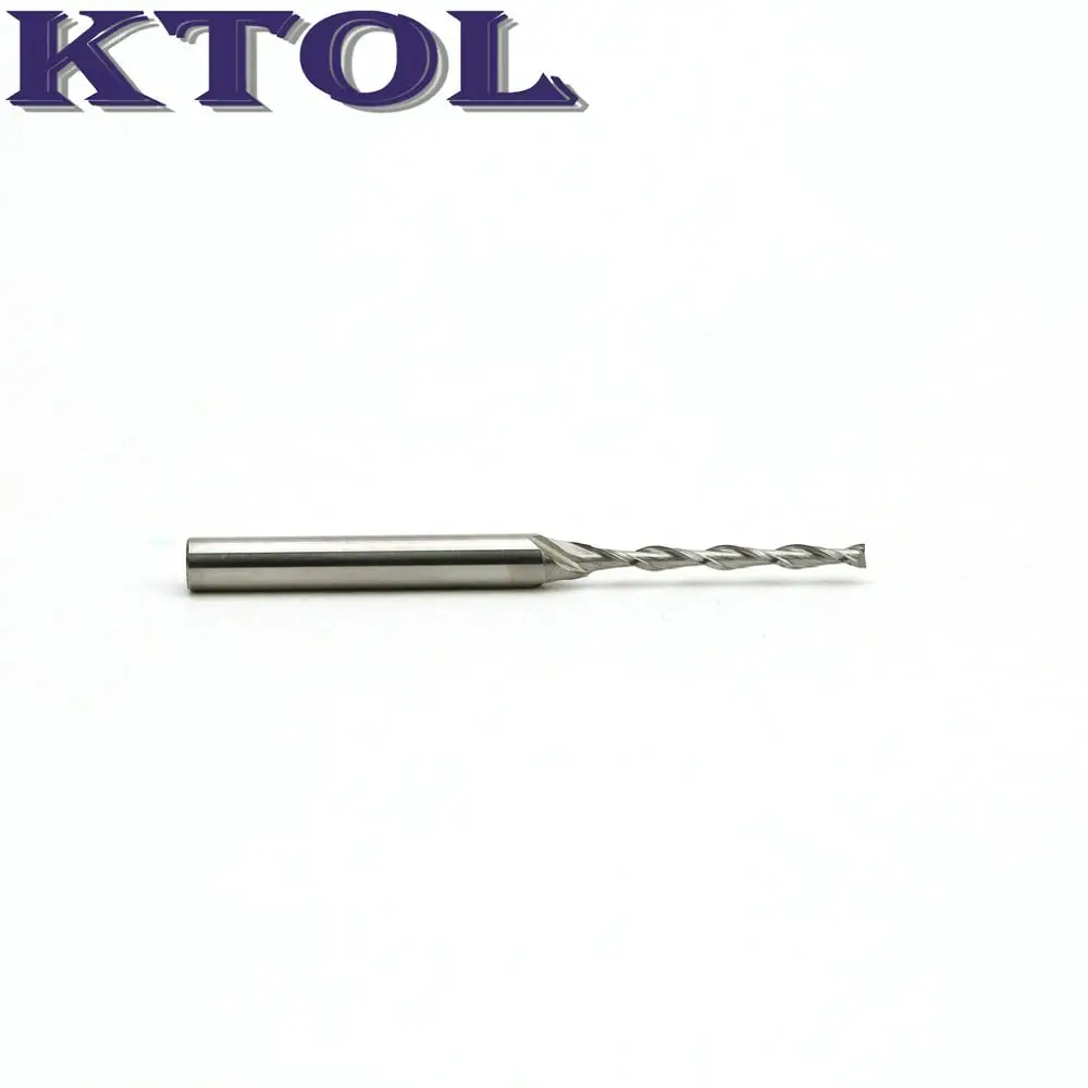 Straight Shank 3.175x1.5x12mm 2 Flutes Spiral End Mills Drill Bit Tungsten 5Pcs