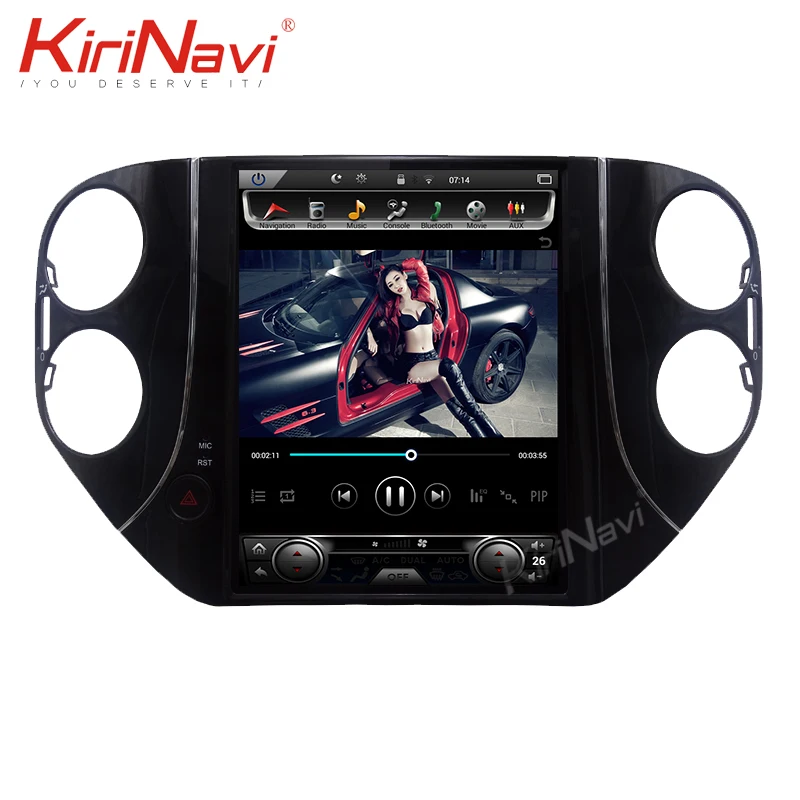 KiriNavi Tesla стиль вертикальный экран 10," 1 Din Android 8,1 Автомагнитола для Volkswagen VW Tiguan автомобильный dvd-плеер gps навигация 4G
