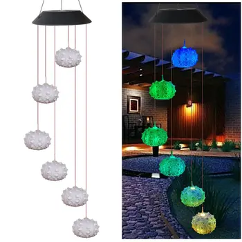 

Solar LED Wind Chime Colorful Wind Chime Color-Changing Waterproof for Garden Party Decor Patio Yard Lawn