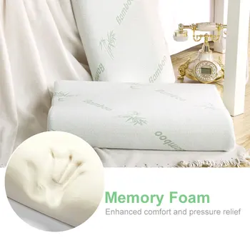 

Sleeping Bamboo Fiber Pillow Memory Foam Orthopedic Pillows Healthy Breathable Pillow Fatigue Relief Neck Pillow Fatigue Relief