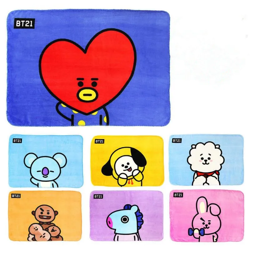 

soft Flannel Christmas blanket Bangtan Boys High Quality TATA COOKY CHIMMY KOYA RJ MANG Korea idol bath towel Gift For fans
