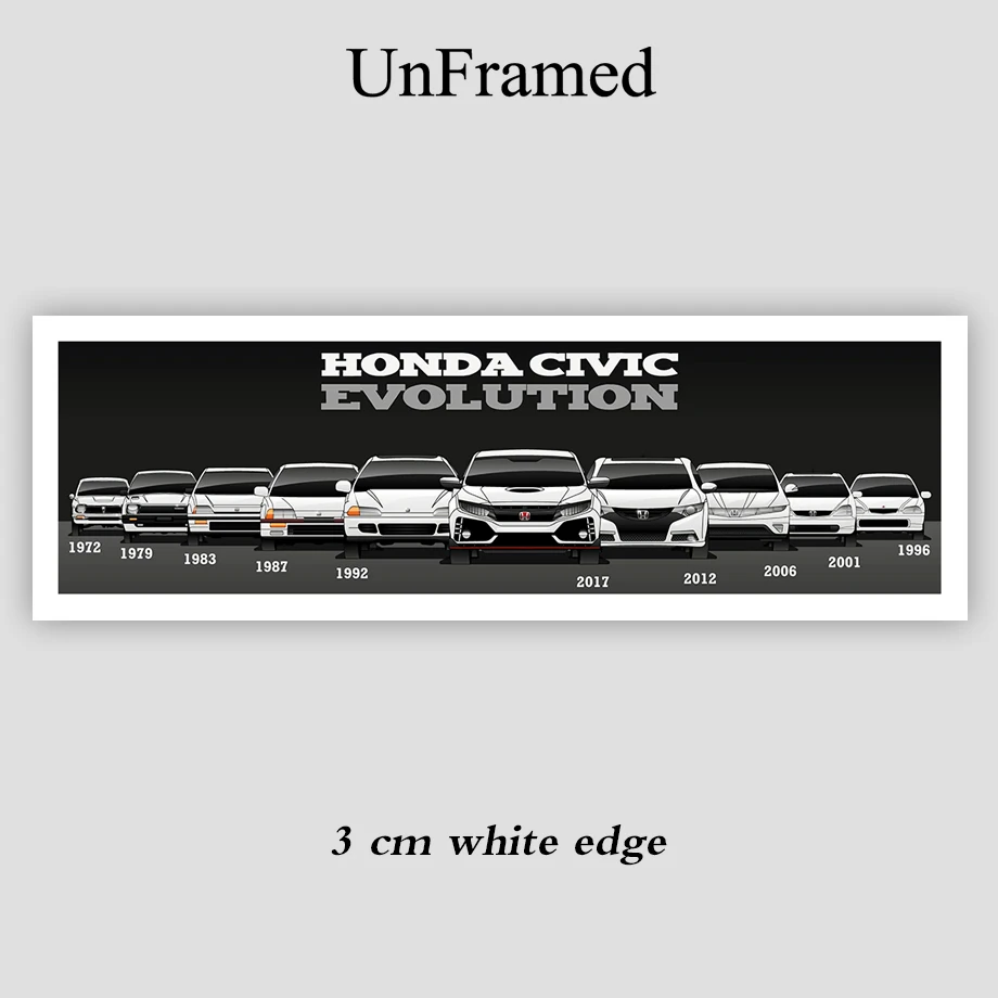 Настенный художественный модульный плакат с изображением холста Ретро Honda CIVIC Автомобильная живопись современное украшение дома гостиная 1 шт. баннер - Цвет: UnFramed   k1444-2
