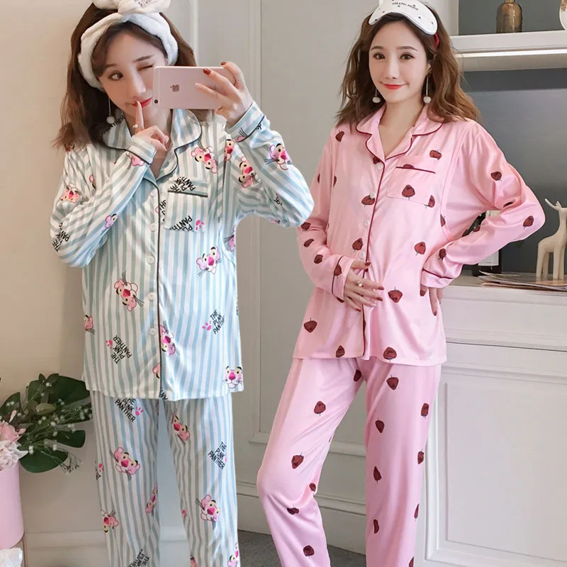 

New Style Confinement Clothing Summer Pure Cotton Cardigan Large Size Maternal Pregnancy Breastfeeding Set Postpartum Nursing Ho
