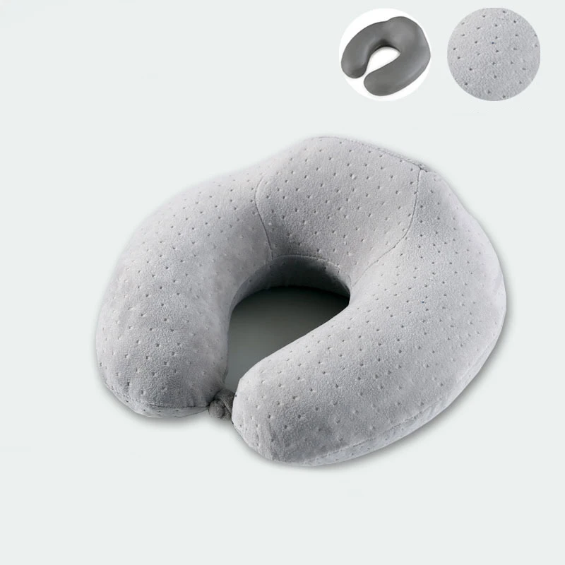 1PC New Slow rebound memory foam U Shaped Travel Pillow Car Flight Pillows Neck Support Headrest Cushion Soft Nursing Cushion - Цвет: Gray Bamboo charcoal