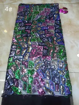 

Nigerian Sequins Lace Fabrics 2020 3d African Lace Fabric Wedding African Fabric Lace For Embroidery Lace trim 5yards