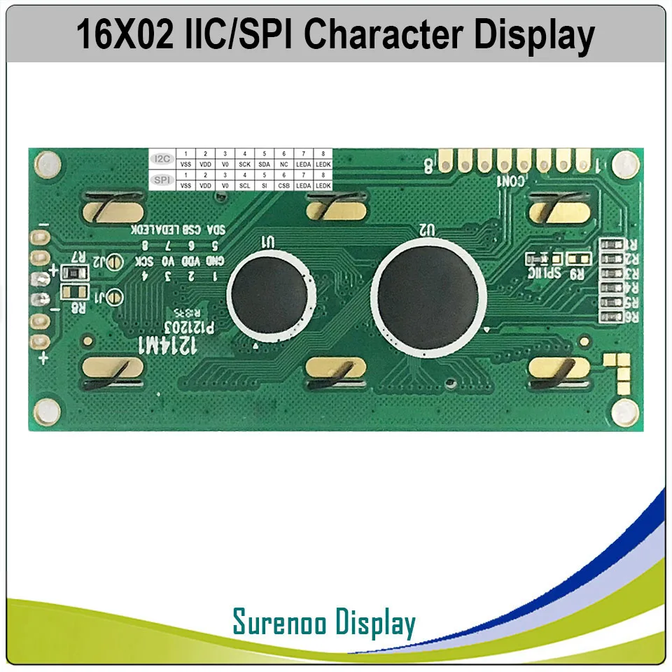 Интерфейс серии I2C/IIC/SPI 162 16X2 1602 ЖК модуль дисплей LCM зеленая желтая задняя