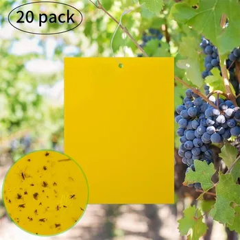 

20pcs Paste Insect Board Double-sided Bug Fly Stickers Glue Board Adhesive Traps Yellow Sticky Insect Catcher Flycatcher#Y20